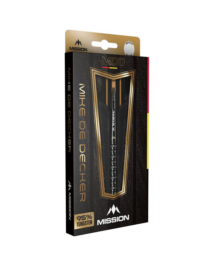 Mission Mike de Decker 95% Tungsten Darts - Black & Gold PVD