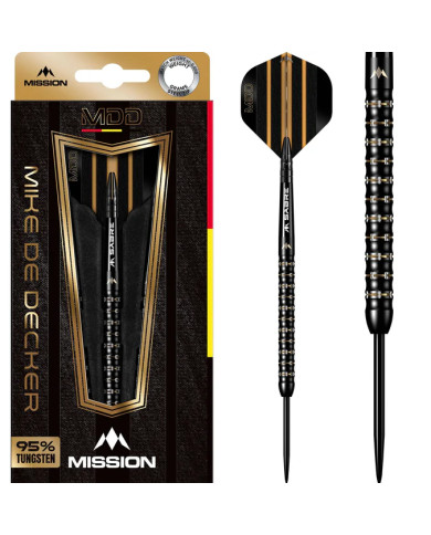 Mission Mike de Decker 95% Tungsten Darts - Black & Gold PVD