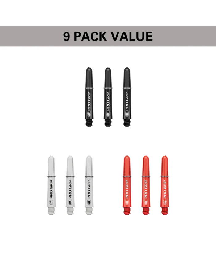 Target 3x Sets Pro Grip Shafts - Black/White/Red