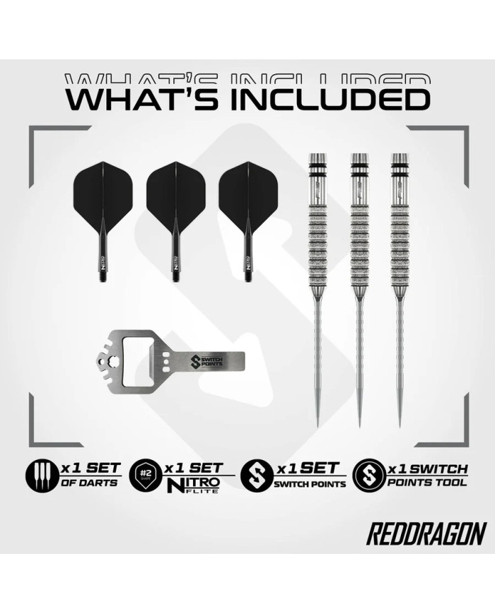 Red Dragon Gian van Veen Tour Edition Switch Point 90% Tungsten Steel Tip Darts