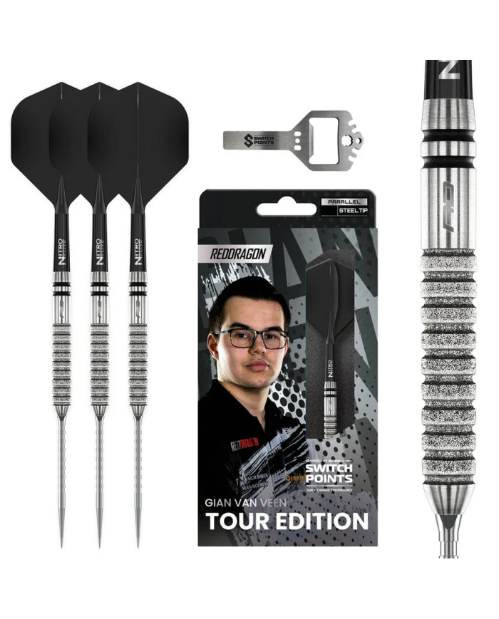 Red Dragon Gian van Veen Tour Edition Switch Point 90% Tungsten Steel Tip Darts