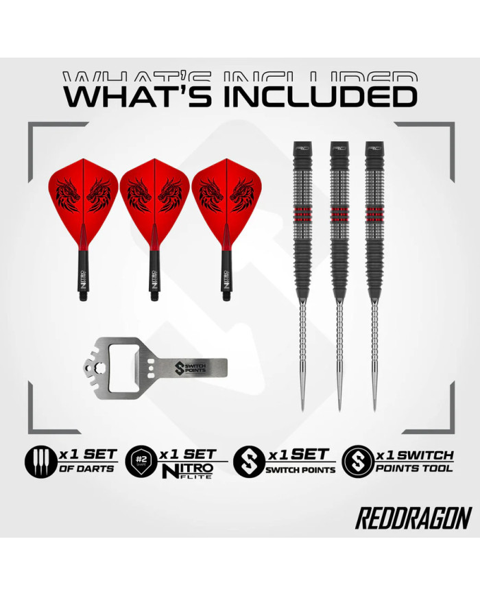 Red Dragon Jonny Clayton Hiraeth Switch Point 90% Tungsten Steel Tip Darts