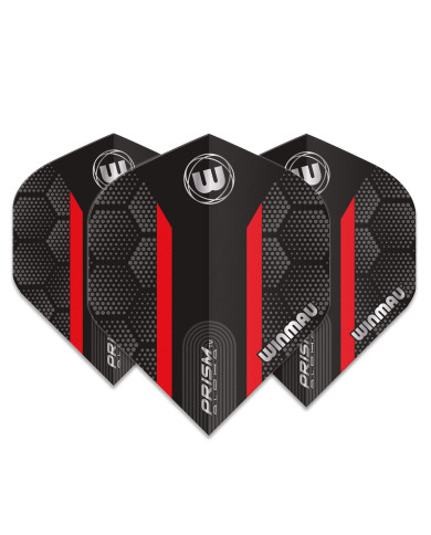 Winmau Prism Alpha Hexagon Flights - Black & Red