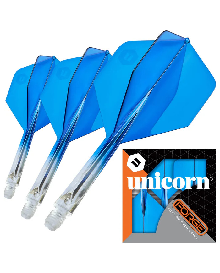 Unicorn Forge Two Tone Flights Clear & Blue
