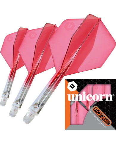 Unicorn Forge Two Tone Flights Clear & Red