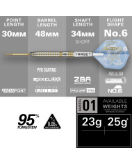 Target Adrian Lewis Showdown 95% Tungsten 25g Steel Tip Darts 2026