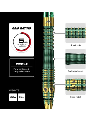 Mission Devon Petersen R2.5 Darts Steel Tip - 95% Tungsten