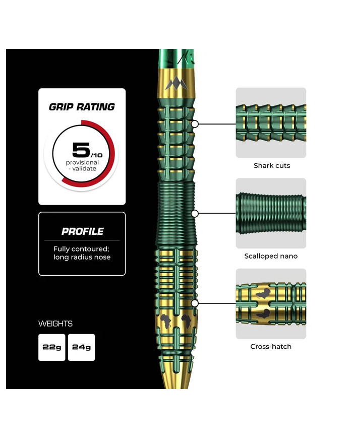 Mission Devon Petersen R2.5 Darts Steel Tip - 95% Tungsten