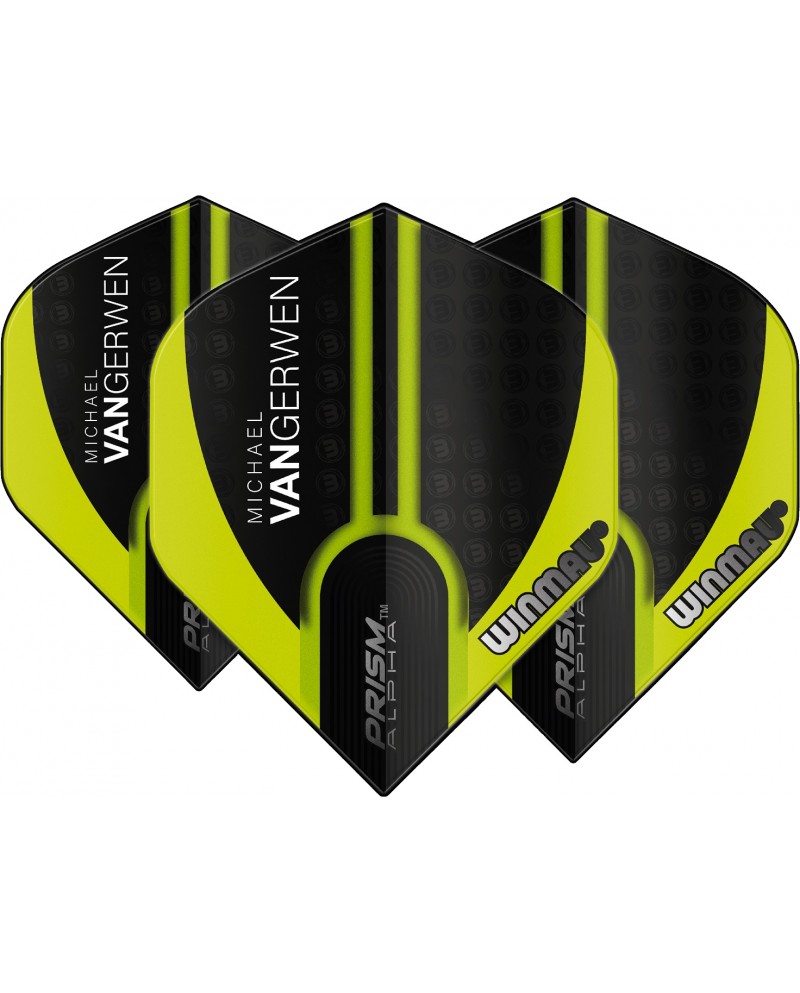 Winmau Prism Alpha MvG Flights - Green & Black Lines
