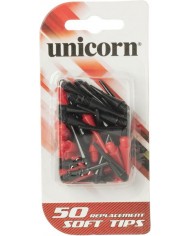 Unicorn Replacement Soft Tips - 50 Tips Assorted Red/Black