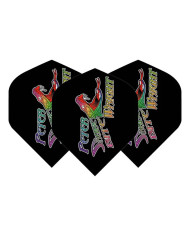 Hardcore Peter Wright Snake Design Black Dart Flights  1 Set Per Pack  Extra Thick - 100 micron