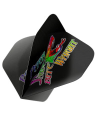 Hardcore Peter Wright Snake Design Black Dart Flights  1 Set Per Pack  Extra Thick - 100 micron