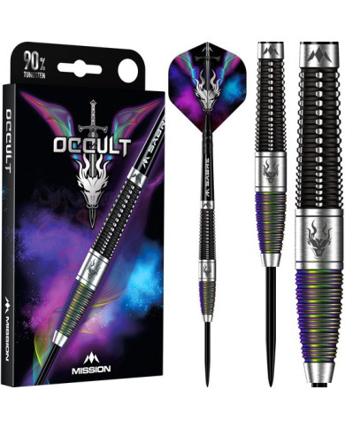 Mission Occult Darts Steel Tip - 90% - Black & Coral PVD