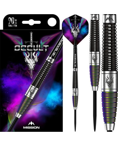 Mission Occult Darts Steel Tip - 90% - Black & Coral PVD